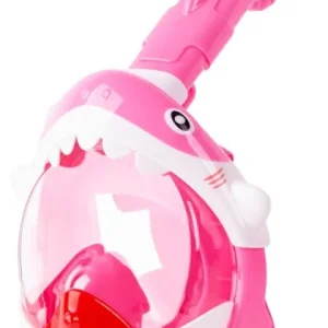 Mască de snorkeling cu rechin, față integrală, pentru copii 4+, XS, roz Doar azi