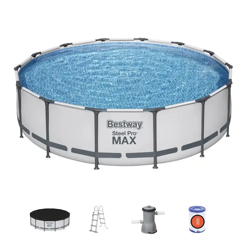 Calitate înaltă Piscina Bestway® Steel Pro MAX, 56950, filtru, pompa, scara, capac, 4,27x1,07 m