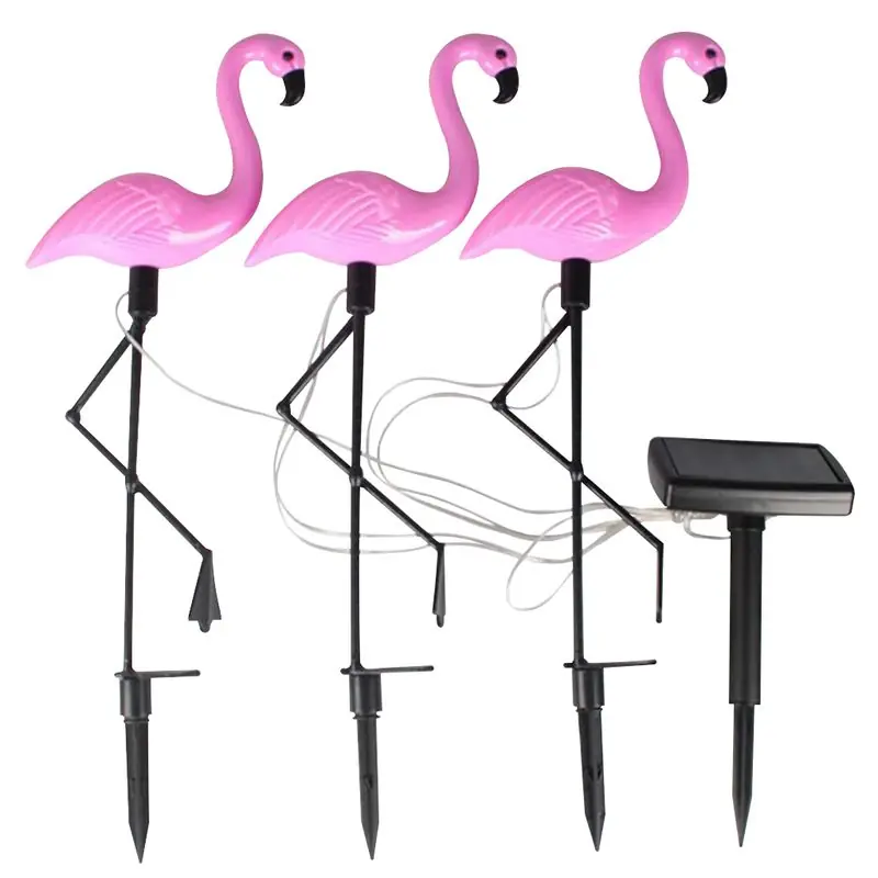 Lampa Solar 7193, Flamingos, ambalaj. 3 buc, 18x6x52 cm, 3x 2 LED-uri, AA Promoție