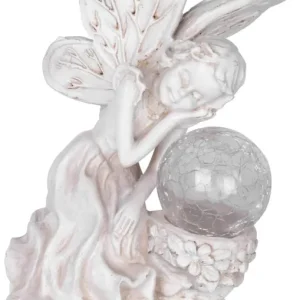 Promoție Decorat Strend Pro Gecco, zână, 15x12x22 cm, polirășină, solar, 1 LED, AA