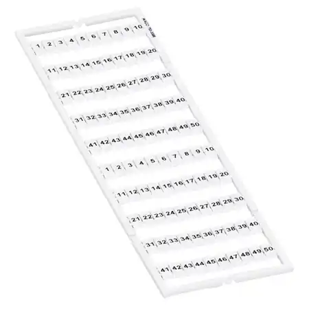 WMB marking card; as card; MARKED; 1 ... 50 (2x); stretchable 5 - 5.2 mm; Horizontal marking; snap-on type; white Wago Livrare rapidă