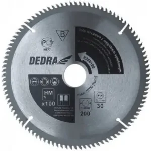 Panza de ferastrau circular cu dinti de vidia pentru aluminiu 200mm X 100mm X 30mm Dedra Preferatul clienților