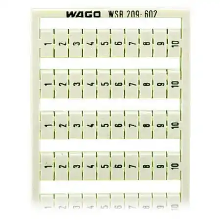 Super ofertă WSB marking card; as card; MARKED; 1 ... 10 (10x); not stretchable; Vertical marking; snap-on type; white Wago