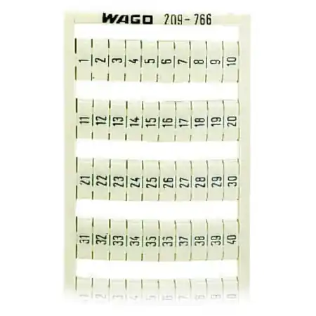 WSB marking card; as card; MARKED; 1 ... 50 (2x); not stretchable; Vertical marking; snap-on type; white Wago Disponibil imediat