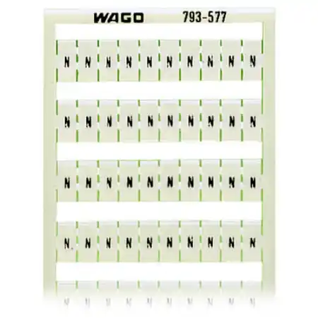 Ultima șansă WMB marking card; as card; MARKED; N (100x); not stretchable; Horizontal marking; snap-on type; white Wago