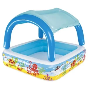 Piscina Bestway® 52192, recif de corali, pentru copii, gonflabila, cu baldachin, 1,47x1,47x1,22 m Plată sigură