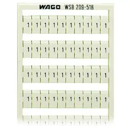 WSB marking card; as card; MARKED; 1 / 2 (50 each); not stretchable; Horizontal marking; snap-on type; white Wago Doar azi