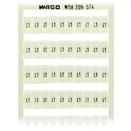 WSB marking card; as card; MARKED; L1 (100x); not stretchable; Horizontal marking; snap-on type; white Wago Cel mai bun preț