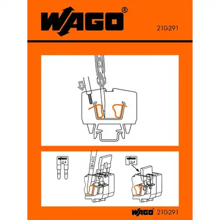 Stickers for operating instructions; for front-entry, miniature rail-mounted terminal blocks; 264 Series Wago Reducere