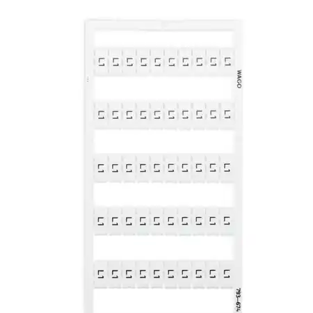 WMB marking card; as card; MARKED; L1 (100x); not stretchable; Vertical marking; snap-on type; white Wago Retur ușor