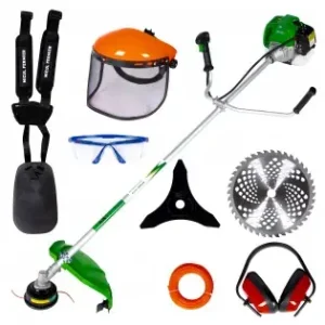 Pachet Motocoasa pe benzina, 10 accesorii, 4.76cp, 52cc, 2T, pornire rapida Easy Start, Micul Fermier Comandă acum