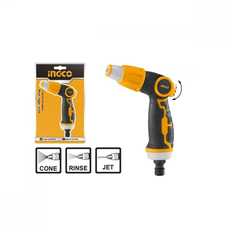 Ofertă specială Pistol de apă INGCO Industrial KLC cu 3 funcții, reglabil continuu