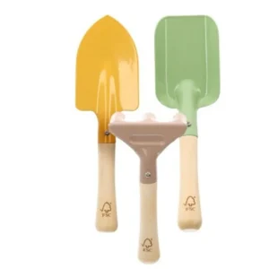 Ofertă de sezon Set scule metalice pentru copii din 3 manere din lemn