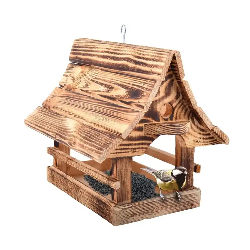 Hrănitor pentru păsări 31x28x27 cm lemn bronzat Reducere de preț