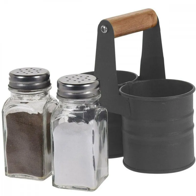 Borcan de condimente din sticla din 2 bucati pentru aromatizare. grătar mini 6,x13x13cm KLC Ofertă