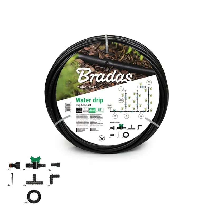 Preț mic Set de picurare de irigare 50m 1,6l / h