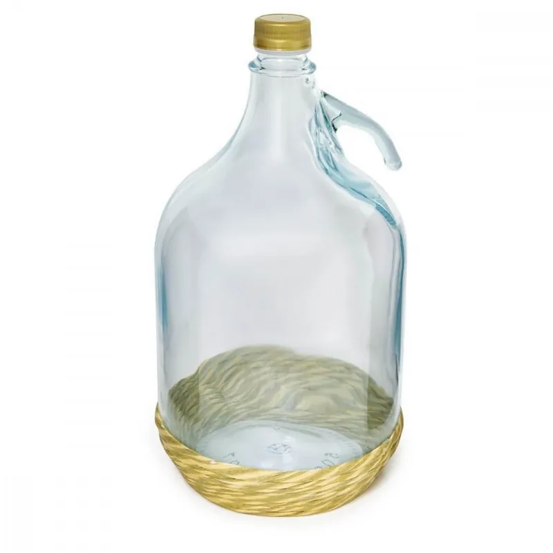 Demijohn 5l în sticlă cu bază din răchită KLC Promoție