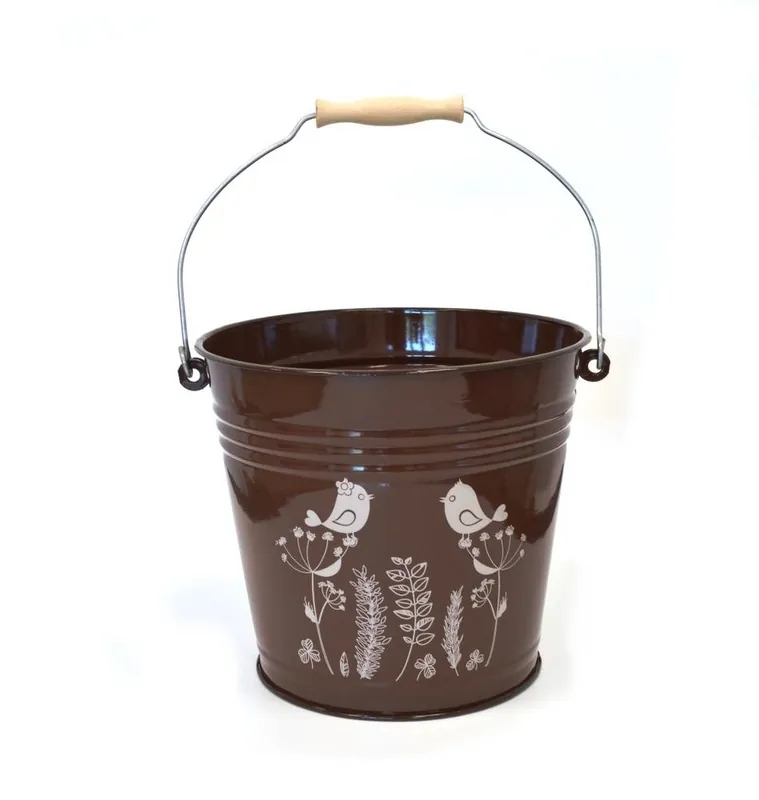 Găleată emailată 10l /28cm fără capac, decor păsări maro KLC Cumpără online