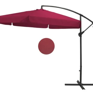 Calitate înaltă Umbrela de soare 300 cm bordeaux BANANA lateral cu baza KLC