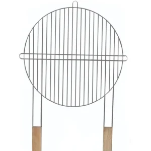 Ultima șansă Gratar gratar rotund metalic de 46 cm cu manere din lemn