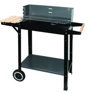 Gratar de gradina dreptunghiular pe roti + lemn 53x27 cm inaltime 83 cm MG 909 Ieftin