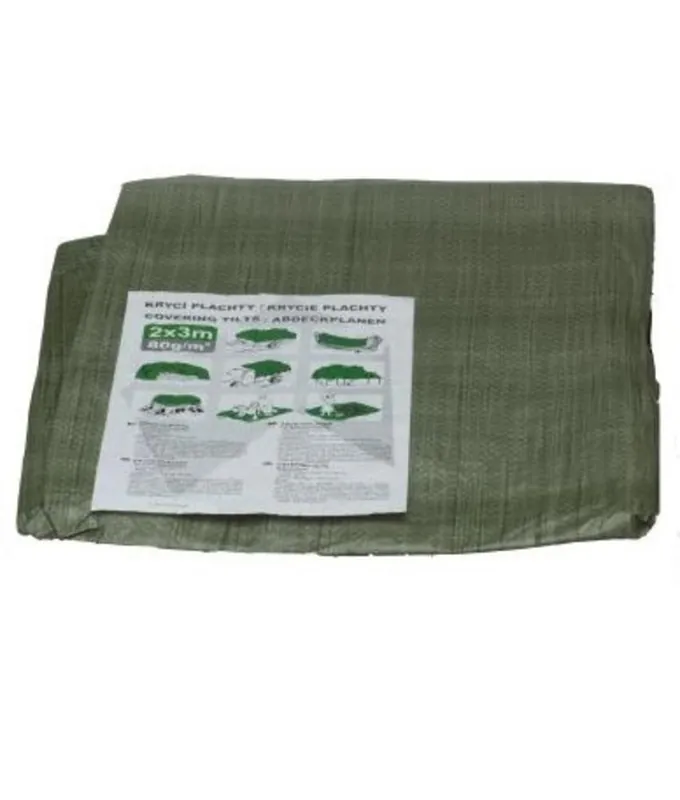 Foaie de acoperire 4x6 m verde cu plasă STANDARD KLC Retur ușor