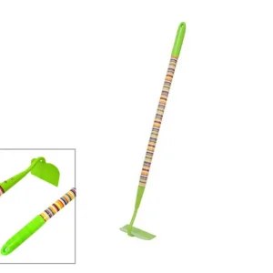 Ofertă Sapa metalica plat pentru copii, maner din lemn, dungi colorate, 72 cm