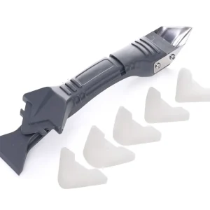 Spatulă, racletă pentru tăierea și aplicarea siliconului de umplere a rosturilor, 3-în-1, 5 accesorii TA4138 Premium