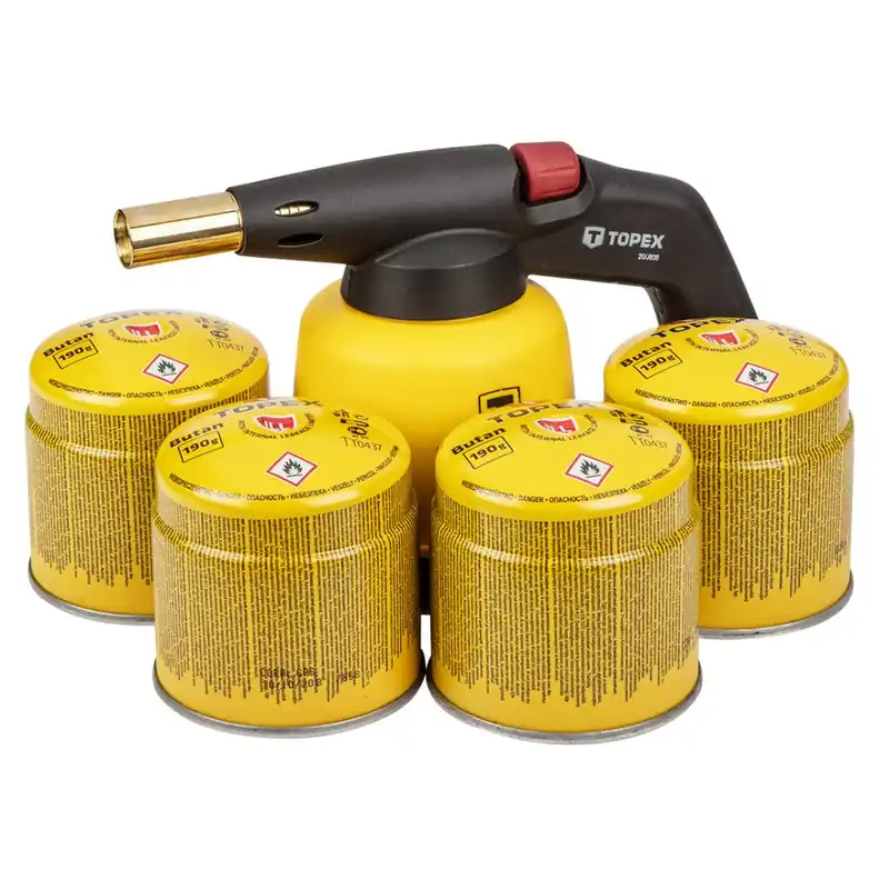 Arzător cu gaz multifuncțional – set cu 4 cartușe de gaz cu supapă 44E154 Cel mai vândut