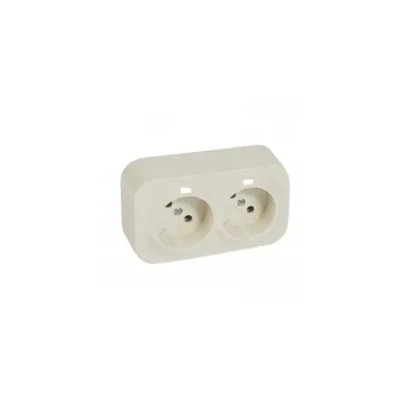Retur ușor 2x2P prizas inclined 45° pentruix - surface mounting - IP2X - 16A 250V~ - ivory Legrand*