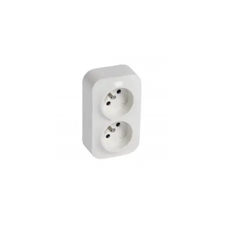 French standard prizas 2x2P+E pentruix inclined 45° - surface mounting - IP2X - 16A 250V~ - alb Legrand* Popular
