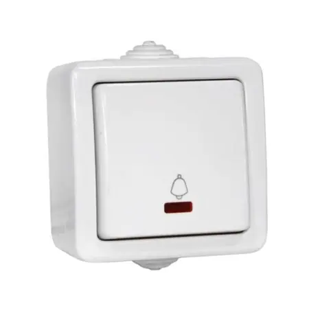 Aparataj PT IP54 intrerupator(buton) cu revenire 10A - alb KVD Ofertă limitată