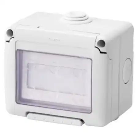 WATERTIGHT ENCLOSURE COMPLETE WITH SYSTEM DEVICES - WITH Intrerupator cu revenire 1P NO 10A - ILLUMINABLE NAME PLATE - IP55 - GREY RAL 7035 Gewiss Ofertă specială