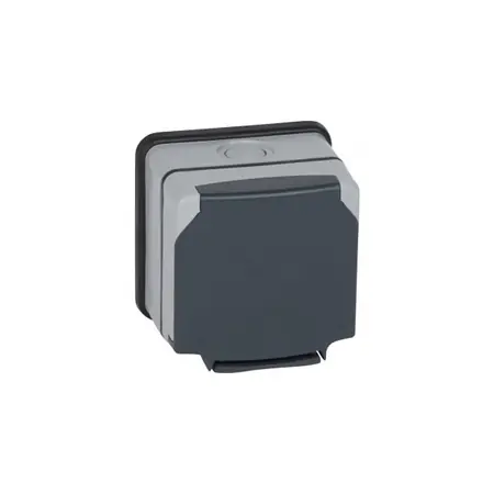 Ultima șansă priza Plexo 66 - 1 module unswitched - opaque lid - 13 A 250 V~ - gri Legrand