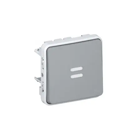Switch Plexo IP55 - 2-way cu indicator - 10 AX 250 V~ - modular - gri Legrand Plată securizată