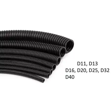 Tub gofrat negru LIGHT <320N,D25,HF,stabilizat UV, FARA FIR Extro Plată sigură