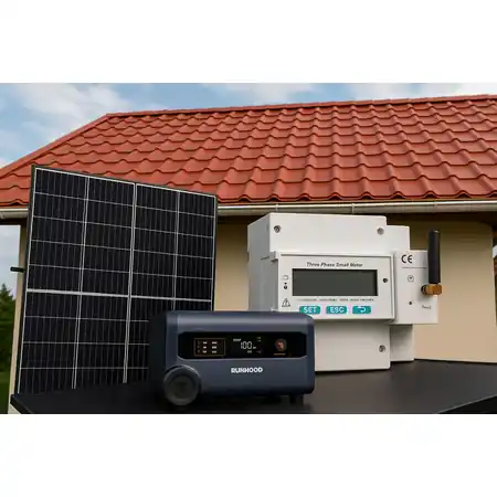 Transport gratuit Kit fotovoltaic complet cu centrala 2.4kW (stocare plus inverter) , smart meter si panouri fotovoltaice de 455W-fixare pe tabla Runhood