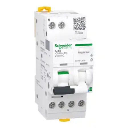 Acti9 Active VigiARC RCBO, Intreruptor automat diferential, detectie arc electric, cu Powertag, iCV40N, 1P+N, curba C, 6A, 6kA, 30mA tip A-SI Schneider Plată sigură
