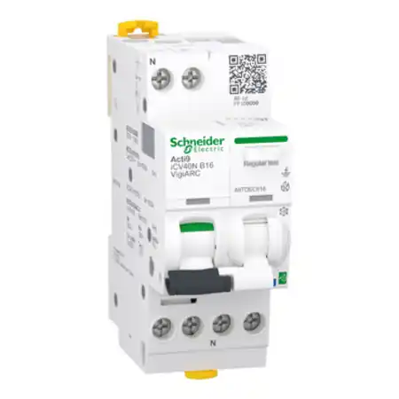 Acti9 Active VigiARC RCBO, Intreruptor automat diferential, detectie arc electric, cu Powertag, iCV40N, 1P+N, curba B, 16A, 6kA, 30mA tip A-SI Schneider Reducere de preț