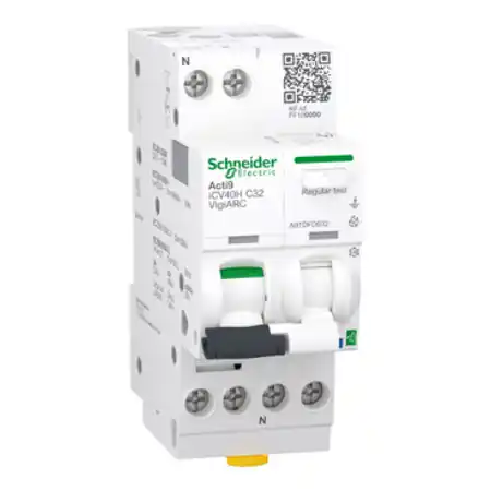 Acti9 Active VigiARC RCBO, Intreruptor automat diferential, detectie arc electric, cu Powertag, iCV40H, 1P+N, curba C, 32A, 10kA, 30mA tip A-SI Schneider Comandă acum