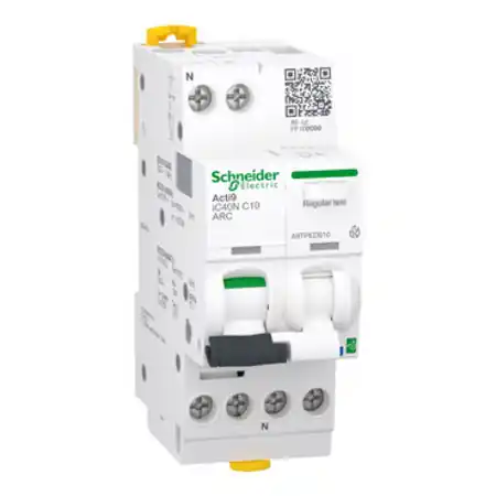 Acti9 Active AFDD, Intreruptor automat, detectie arc electric, cu Powertag, iC40N, 1P+N, curba C, 10A, 6kA, Active ARC MCB Schneider Reduceri