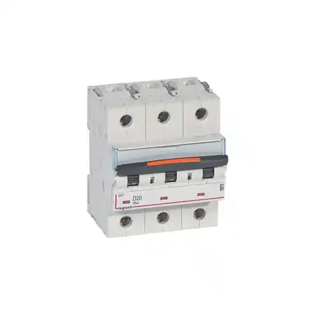 Ultima șansă Siguranta automata MCB - DX³ - 25 kA - 3P 400 V~ - 20 A - D curba Legrand*