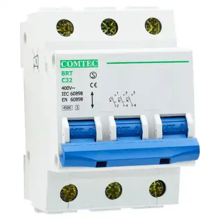 Ofertă specială Intrerupator automat tripolar BRT 4.5kA MCB50/3/C 50A Comtec