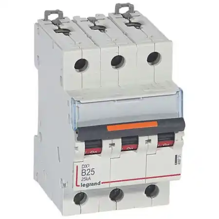 Vezi acum Disjunctor DX³-3P-400V~-25A-25kA-curba B - 3M Legrand