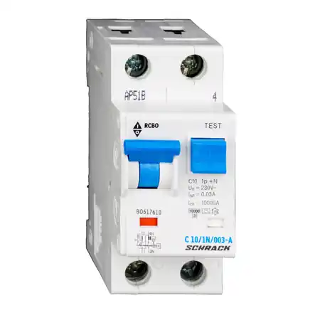 Transport gratuit Intreruptor automat+diferential, C10/30mA, 10kA, tip A, 1P+N Schrack