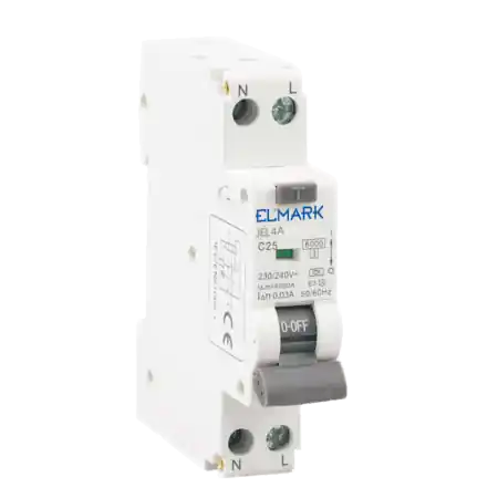 Ultima șansă ELECTRONIC DPN RCBO JEL9A 6kA 2P 25A/30mA Elmark