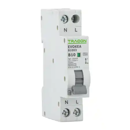 Ultima șansă Disjunctor cu prot. dif., electronic, 2P, 1 mod., curba B B32, 30mA, 6kA, A Tracon