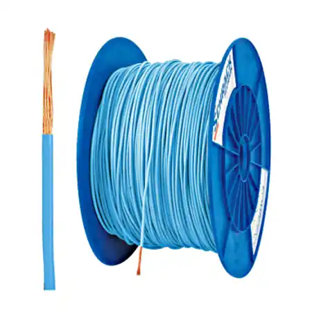 Tambur cu conductor H07V-K 1,5 albastru deschis Schrack Plată securizată