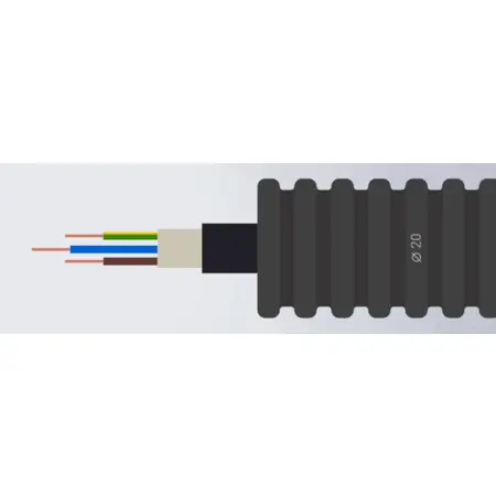 Tub flexibil precablat 20mmN2XH3x2.5 cablu cu manta LSZH pentru instalatii electrice TRV Cumpărături sigure